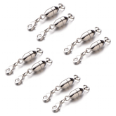 Zpsolution 6mm  Oval Shape Magnetic Jewelry Clasps 8 pcs Silver